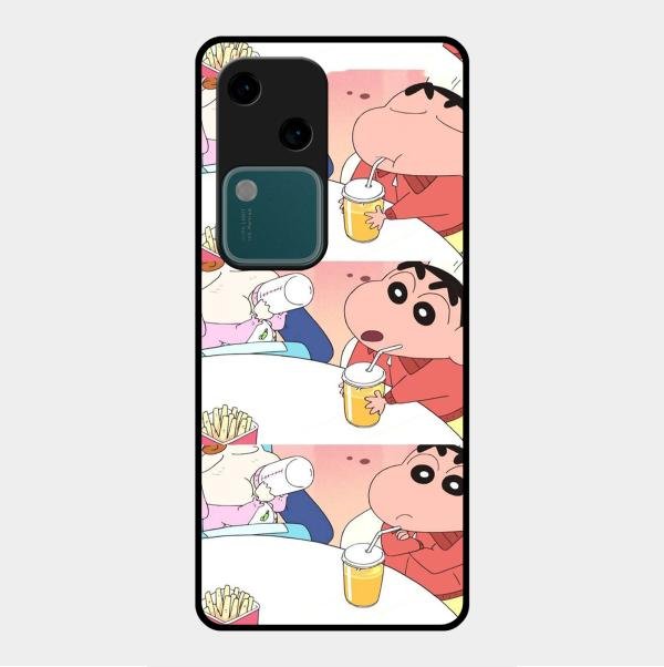 Crazy Cartoon Glass Case Cover For Vivo V30 5G