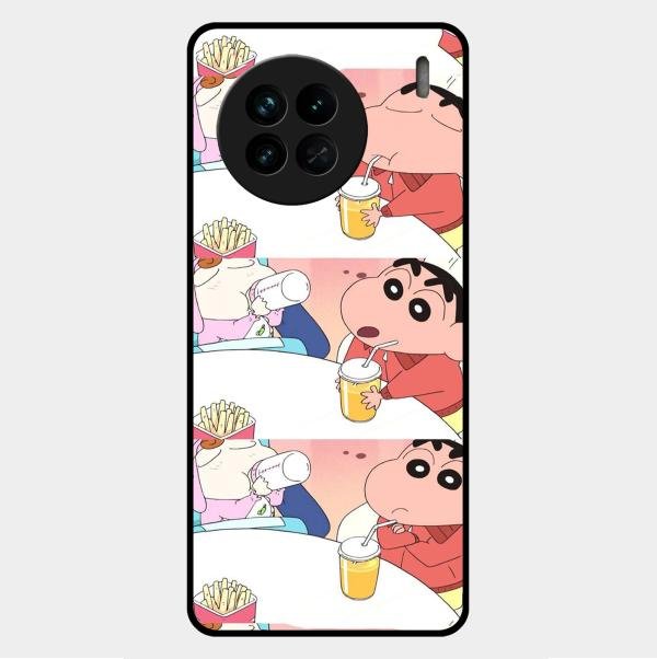Crazy Cartoon Glass Case Cover For Vivo - ShopOnCliQ