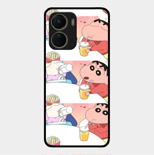 Crazy Cartoon Glass Case Cover For Vivo Y16