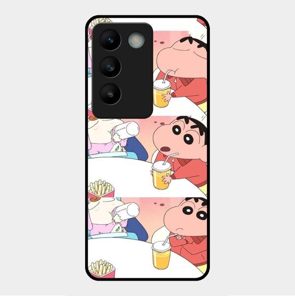 Crazy Cartoon Glass Case Cover For Vivo - ShopOnCliQ