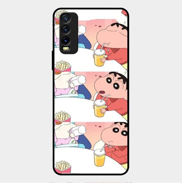 Crazy Cartoon Glass Case Cover For Vivo Y20T