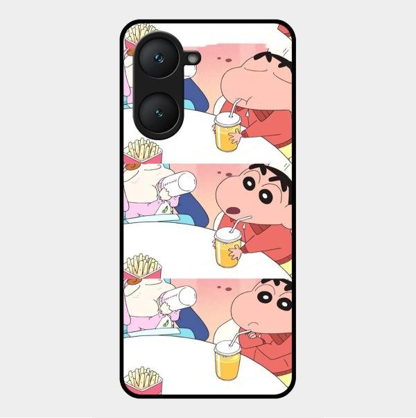 Crazy Cartoon Glass Case Cover For Vivo Y28E 5G