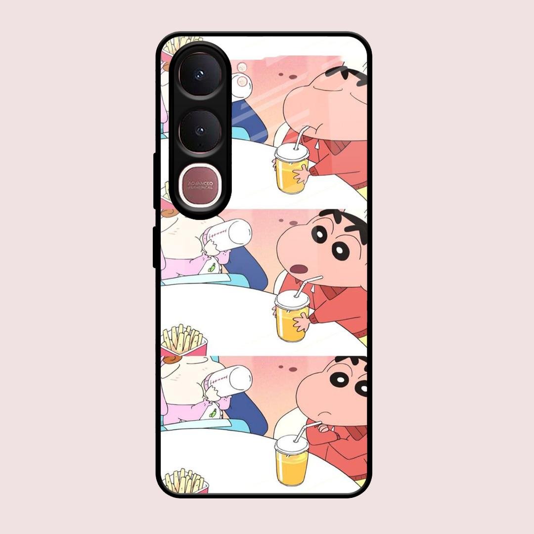 Crazy Cartoon Glass Case Cover For Vivo Y31 5G