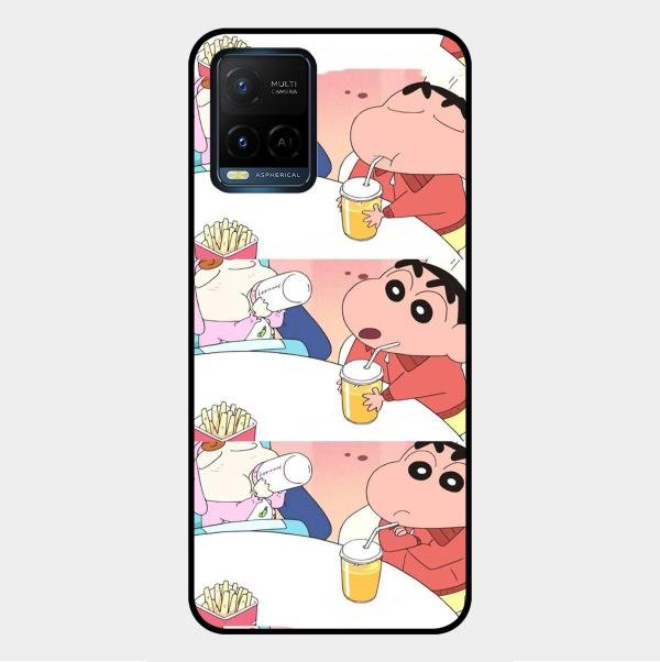 Crazy Cartoon Glass Case Cover For Vivo Y33T