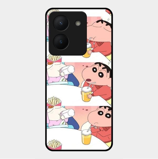 Crazy Cartoon Glass Case Cover For Vivo Y36