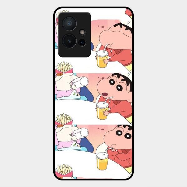 Crazy Cartoon Glass Case Cover For Vivo Y75 5G