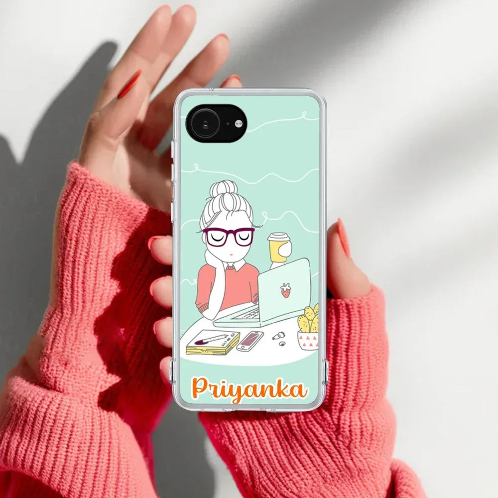Creator Girl Customize Anti Yellow Clear Case For iPhone 17e