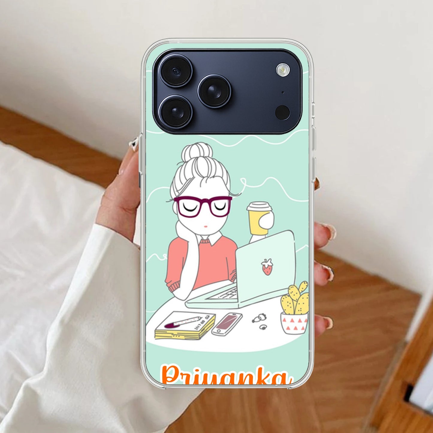 Creator Girl Customize Transparent Silicon Case For iPhone