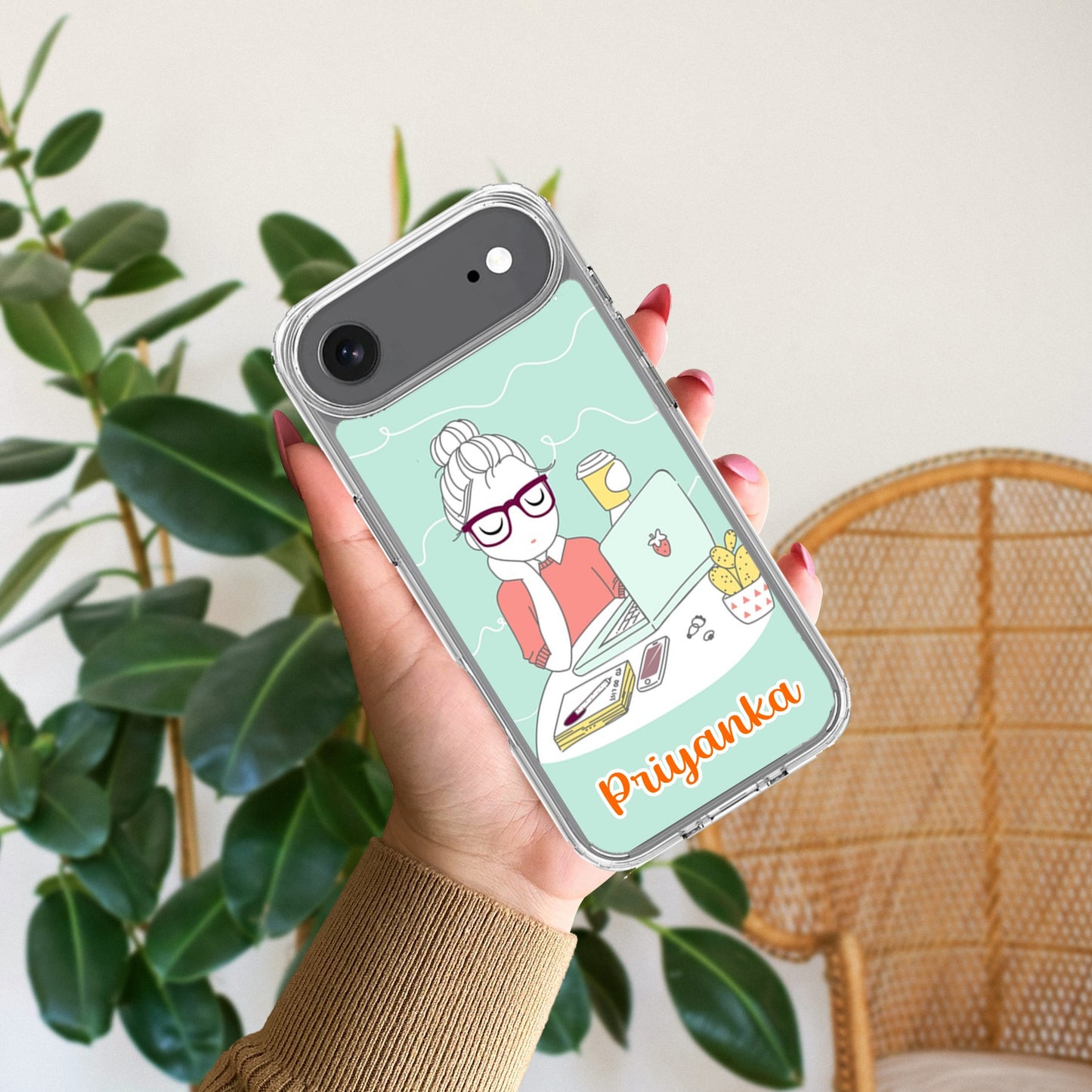 Creator Girl Customize Transparent Silicon Case For iPhone