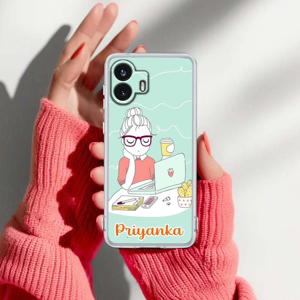 Creator Girl Customize Transparent Silicon Case For Nothing