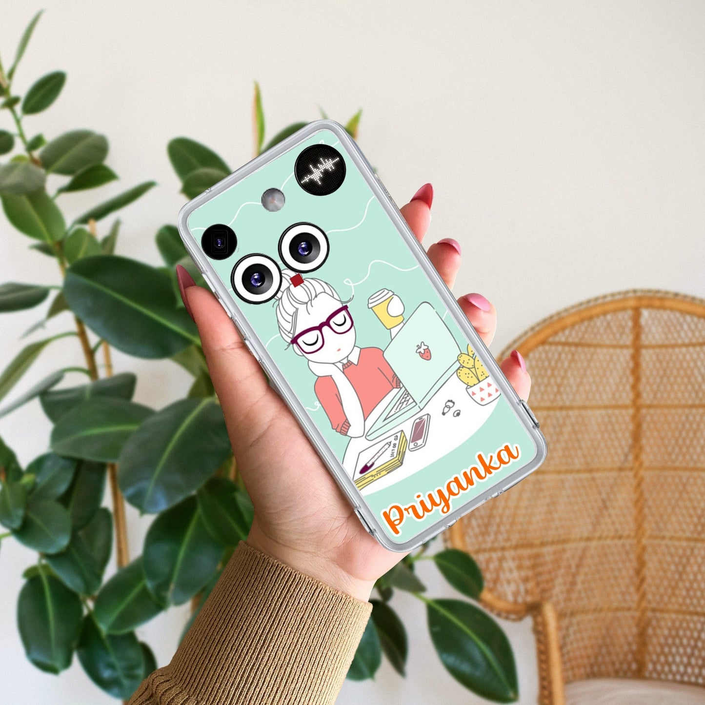 Creator Girl Customize Transparent Silicon Case For Nothing