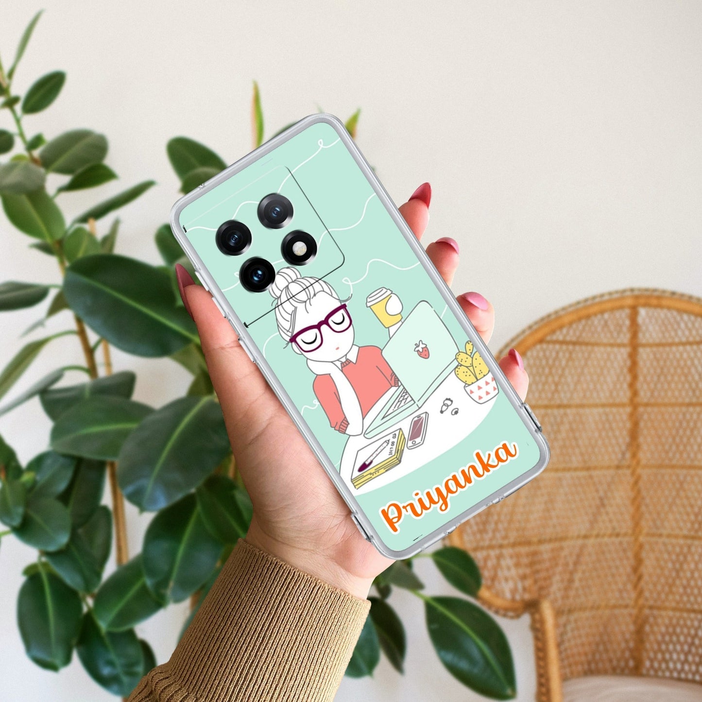 Creator Girl Customize Transparent Silicon Case For OnePlus