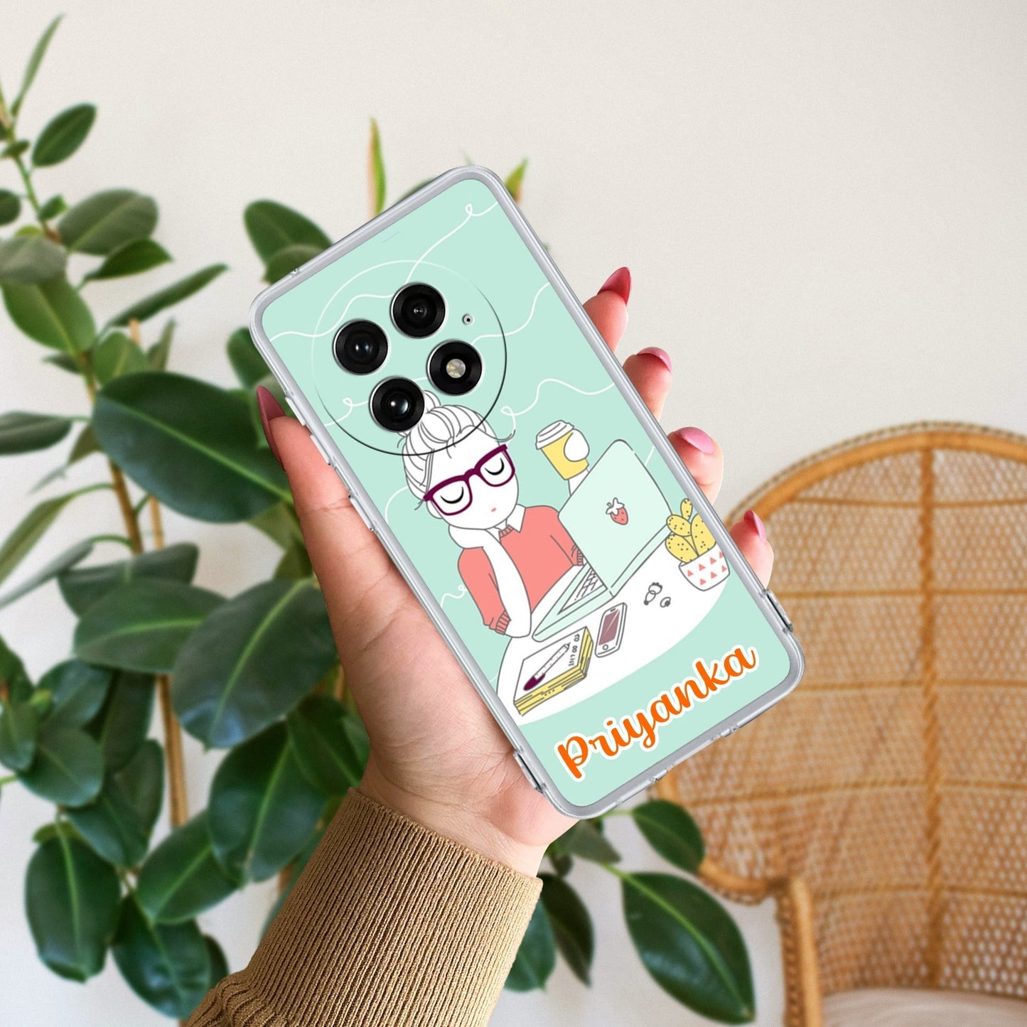 Creator Girl Customize Transparent Silicon Case For OnePlus