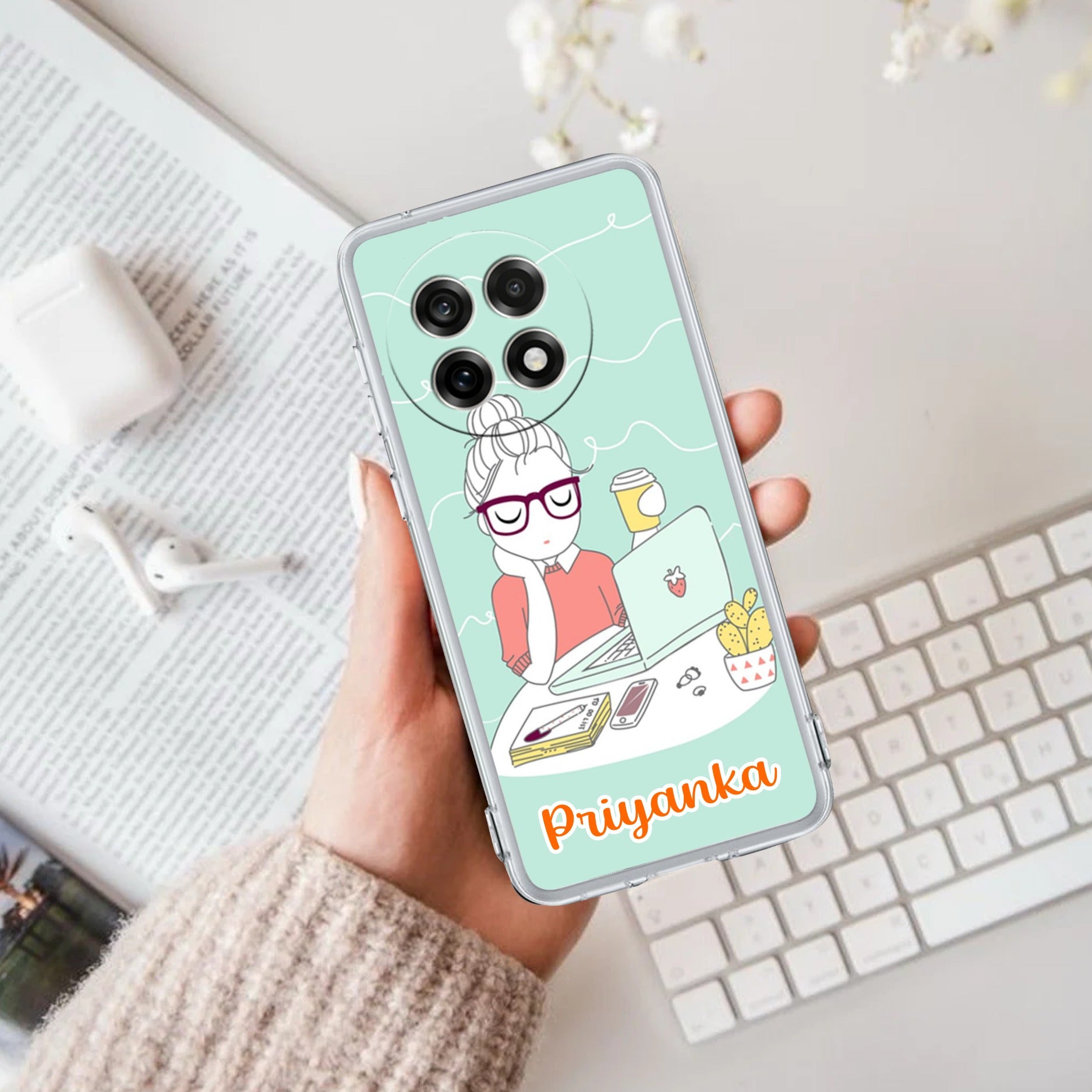 Creator Girl Customize Anti Yellow Case For OnePlus 13R 5G