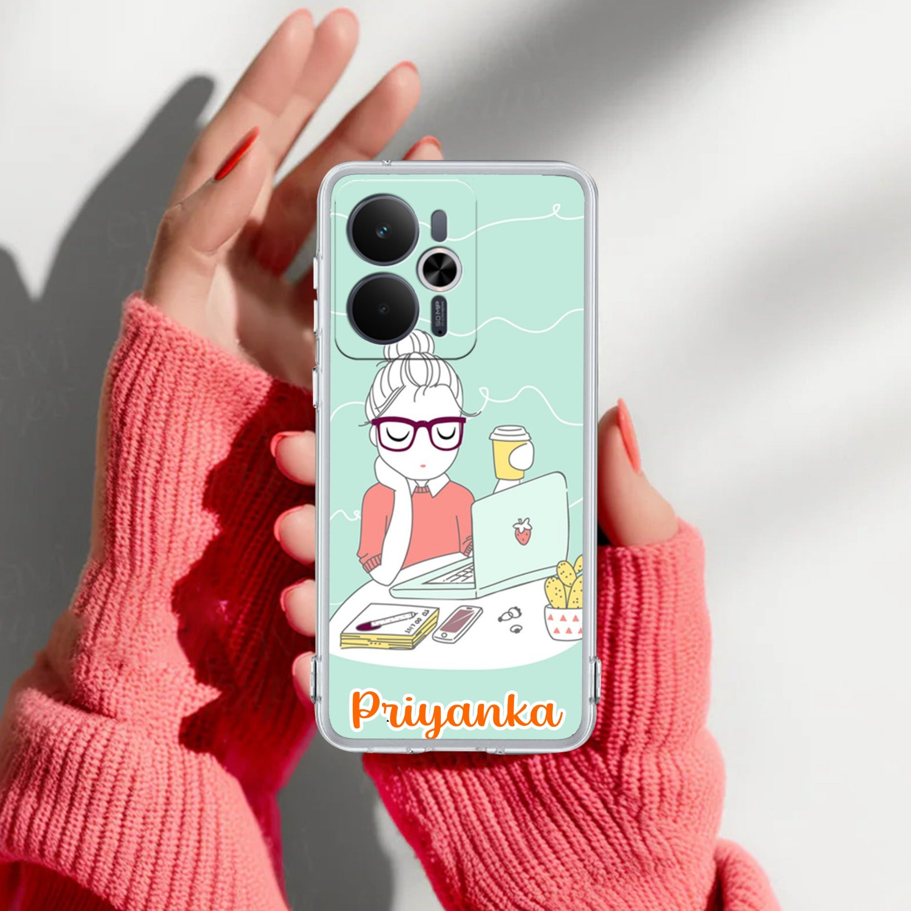 Creator Girl Customize Transparent Silicon Case For Realme 14T 5G