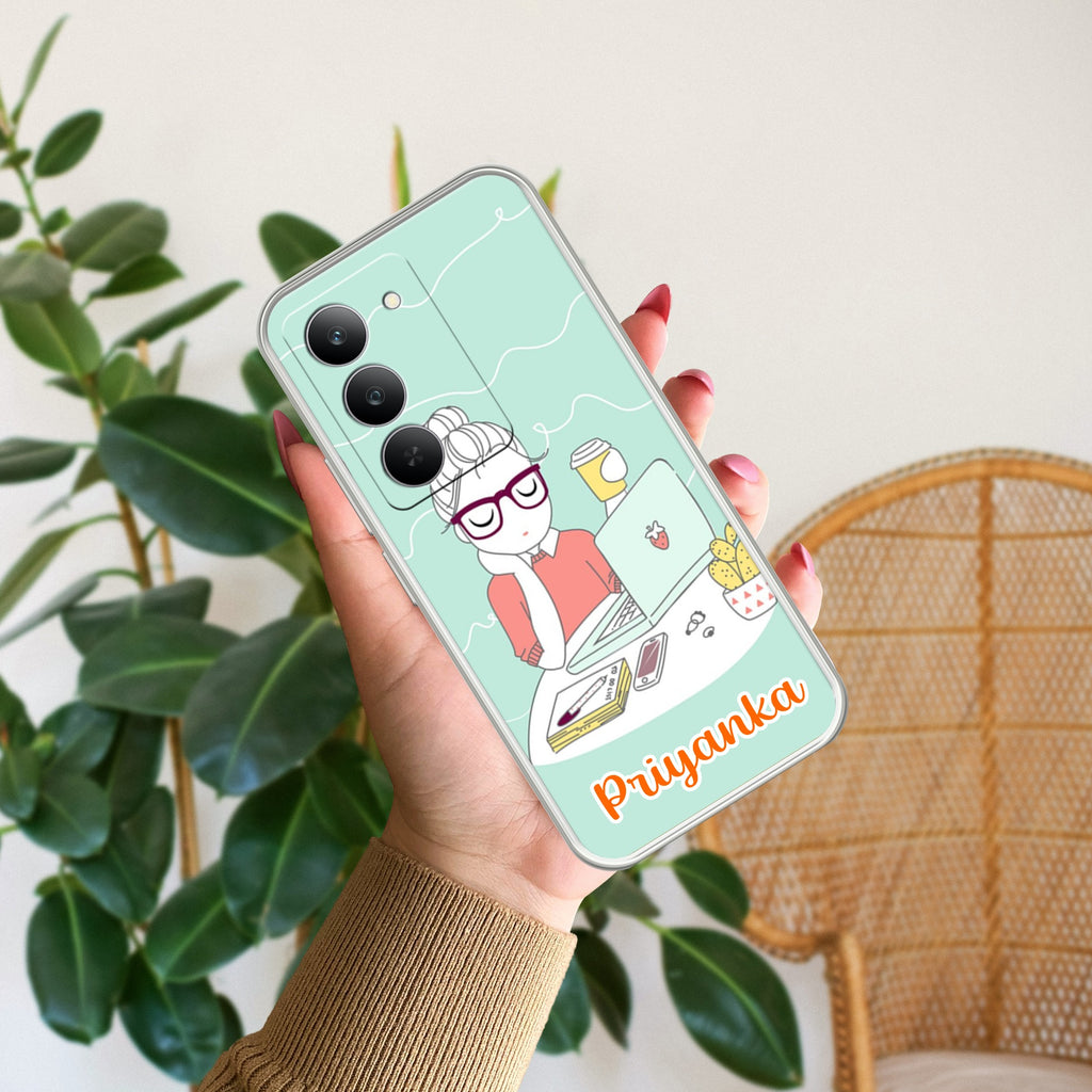 Creator Girl Customize Anti Yelllow Case For Realme 14x 5G