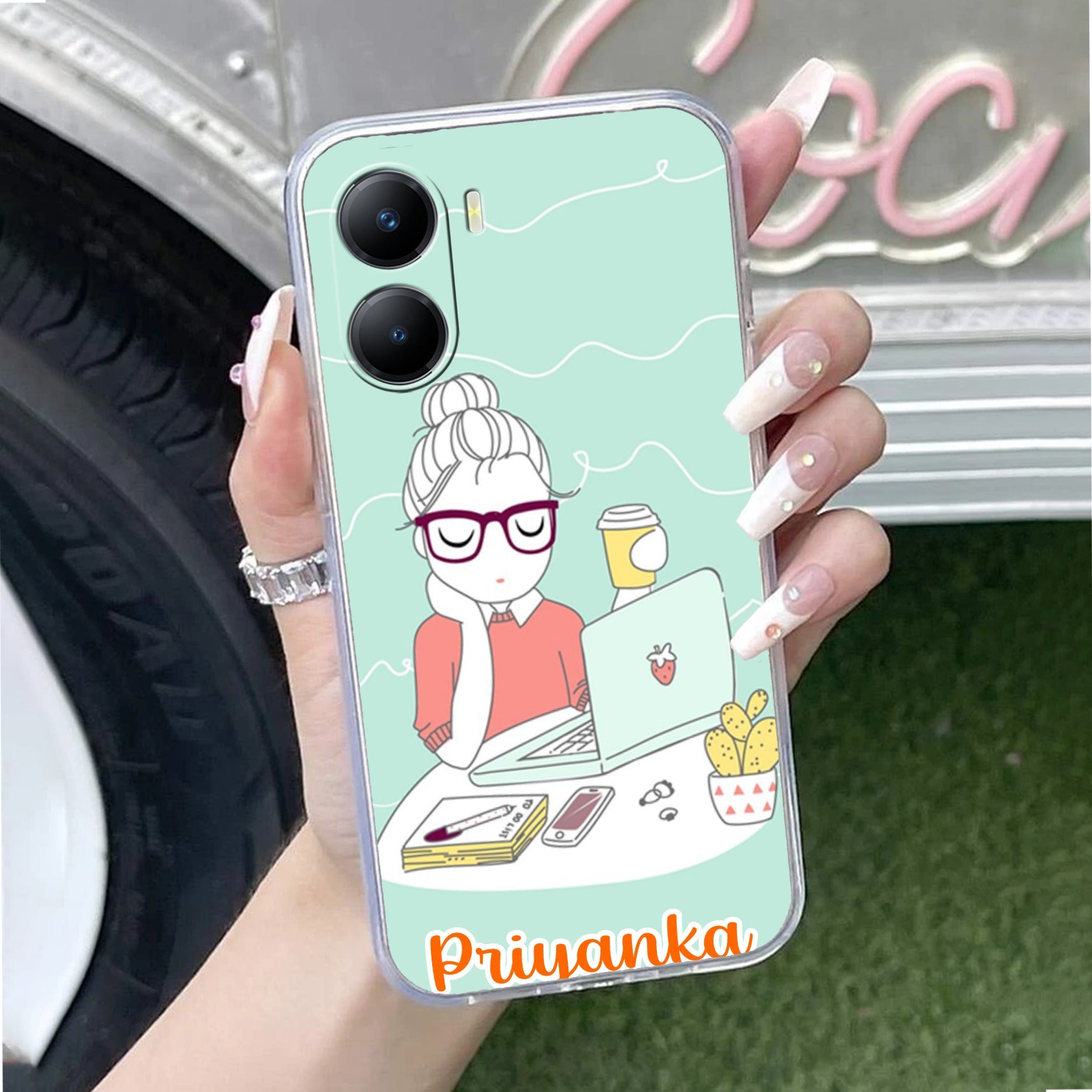 Creator Girl Customize Transparent Silicon Case For Vivo T2x 5G