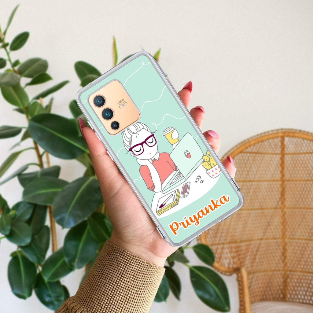 Creator Girl Customize Transparent Silicon Case For Vivo V23 5G