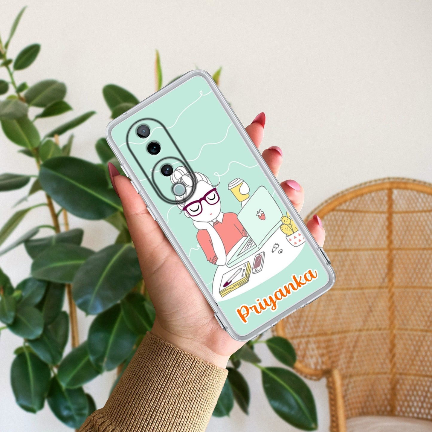 Creator Girl Customize Transparent Silicon Case For Vivo