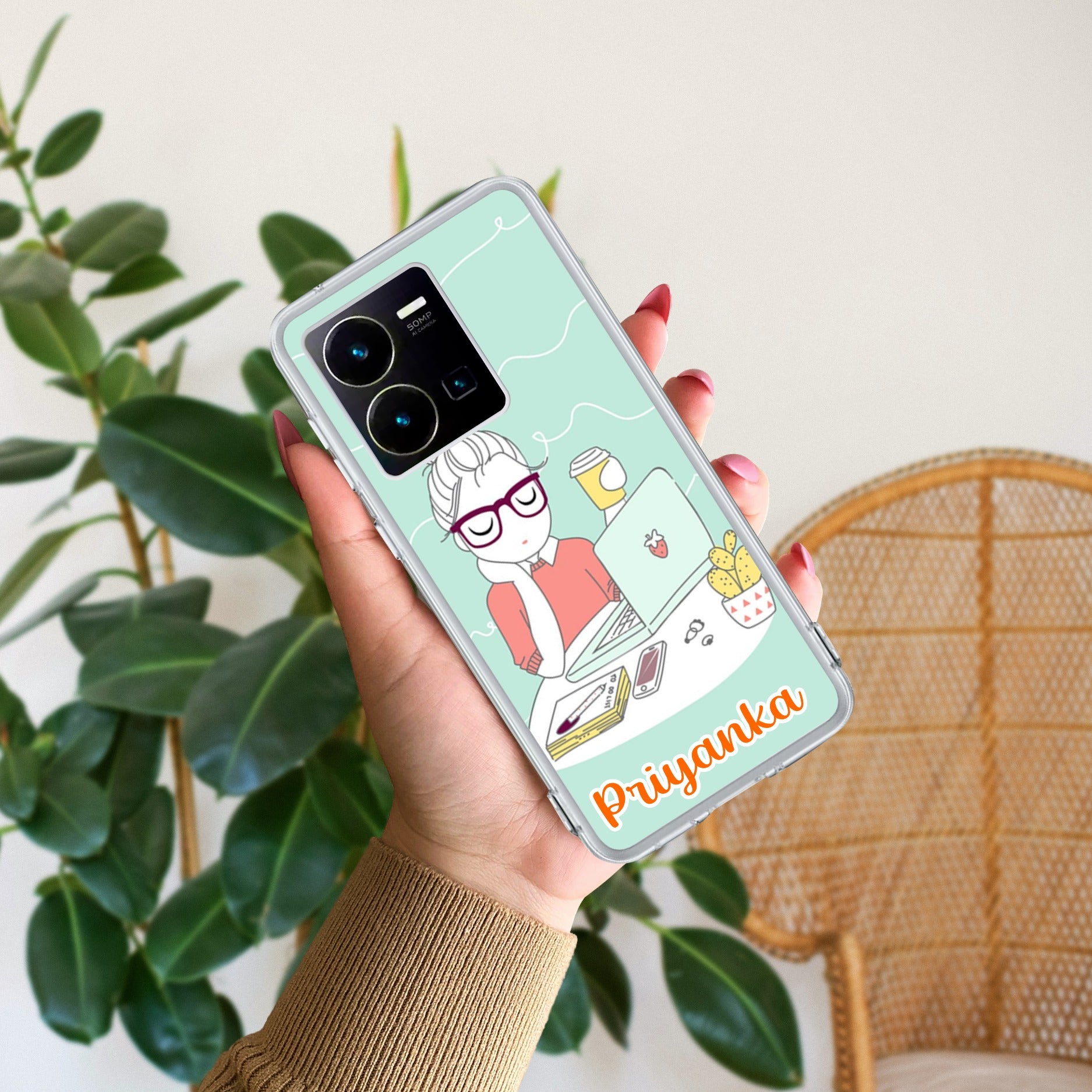 Creator Girl Customize Transparent Silicon Case For Vivo Y35