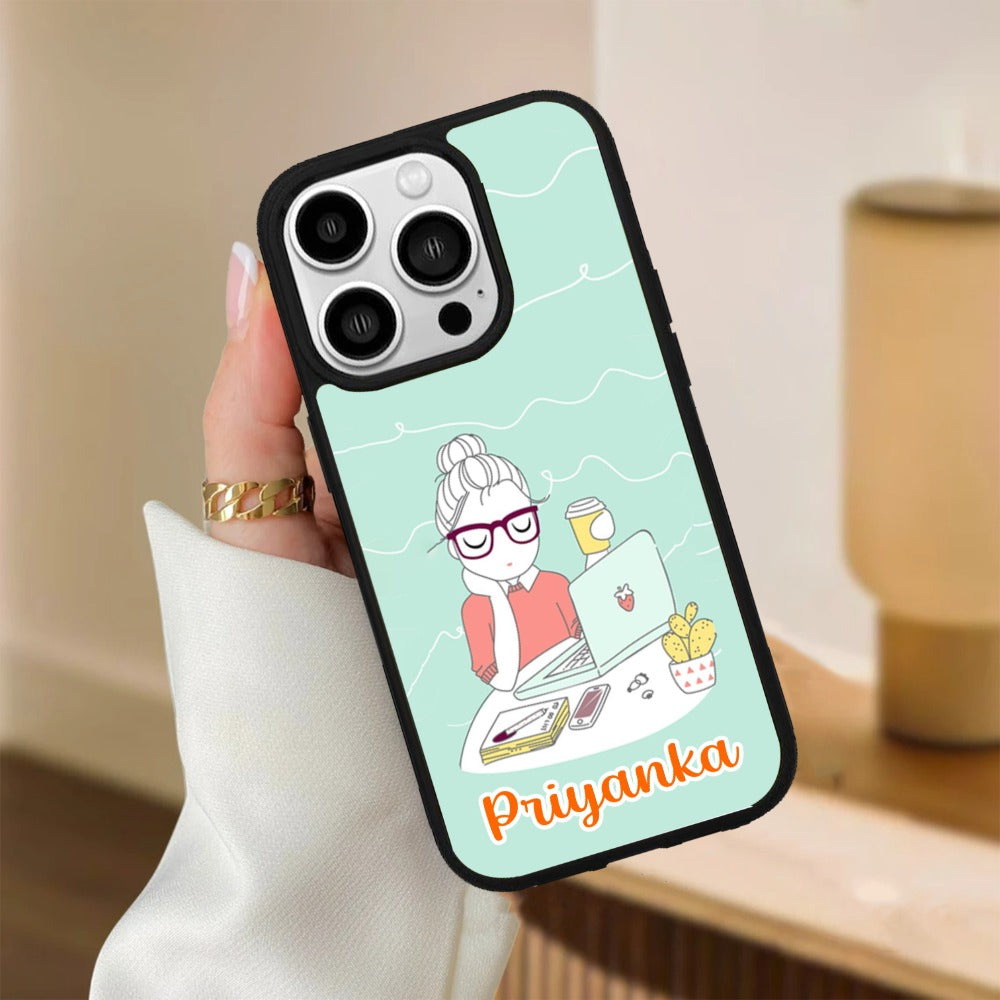 Creator Girl Glossy Metal Case Cover For iPhone