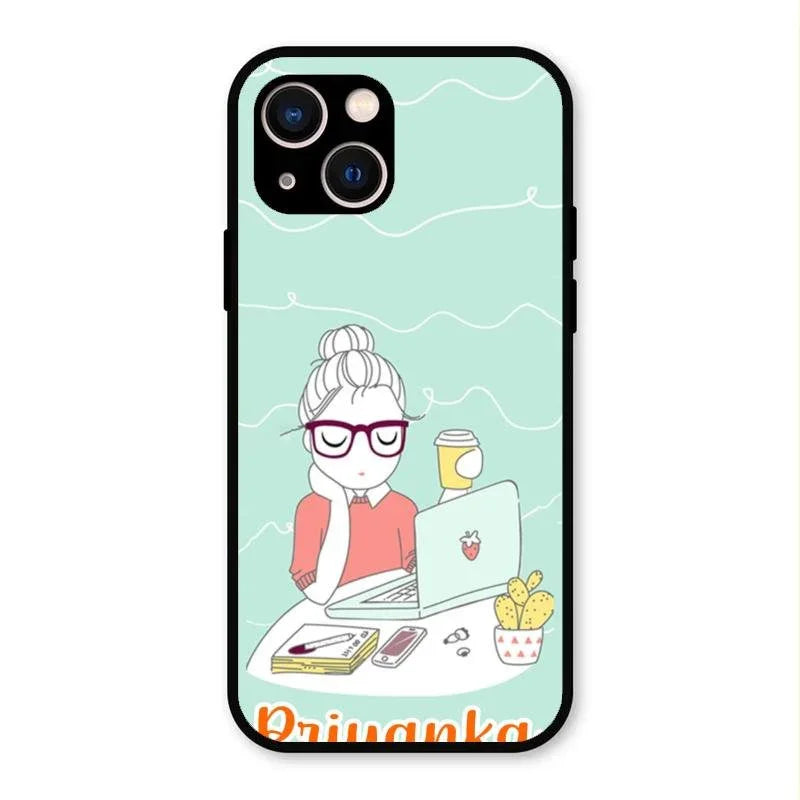creator-girl-glossy-metal-case-cover-for iPhone 13