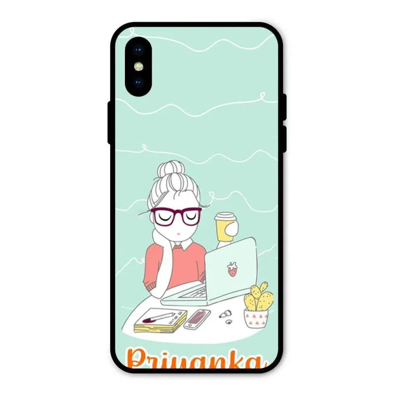 creator-girl-glossy-metal-case-cover-for iPhone XS