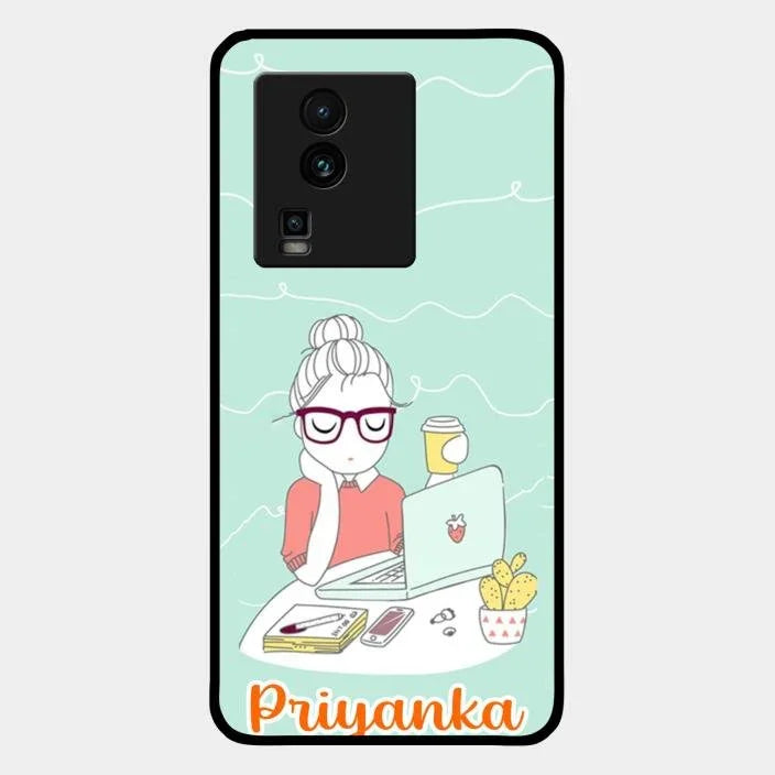 creator-girl-glossy-metal-case-cover-for iQOO Neo 7 Pro 5G