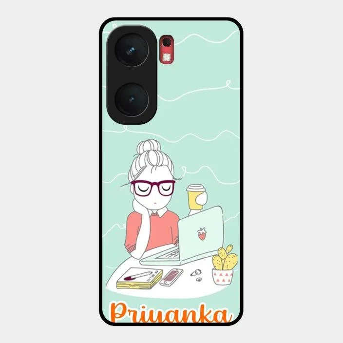 creator-girl-glossy-metal-case-cover-for iQOO Neo 9 Pro 5G