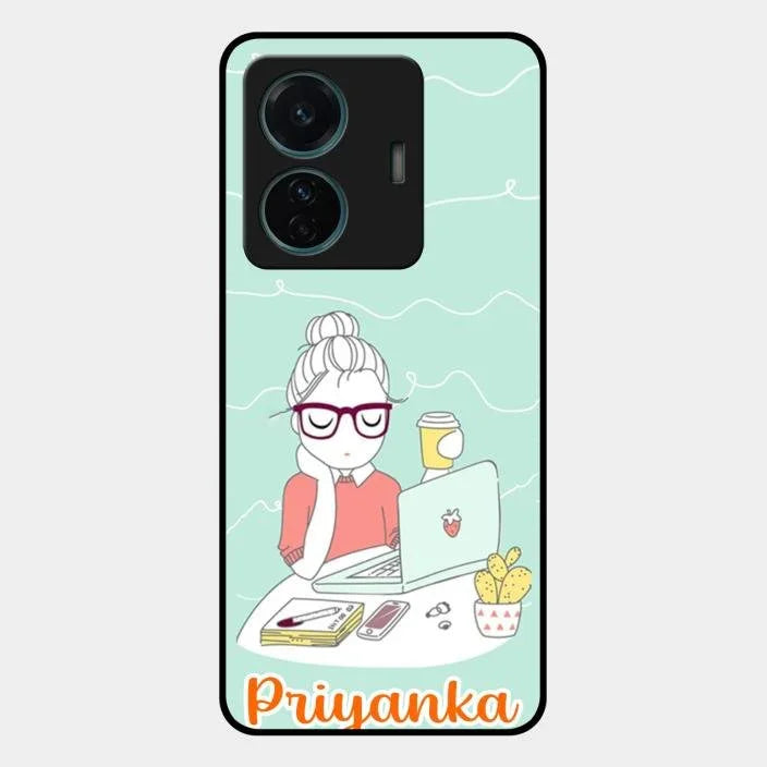 creator-girl-glossy-metal-case-cover-for iQOO Z6 Pro 5G