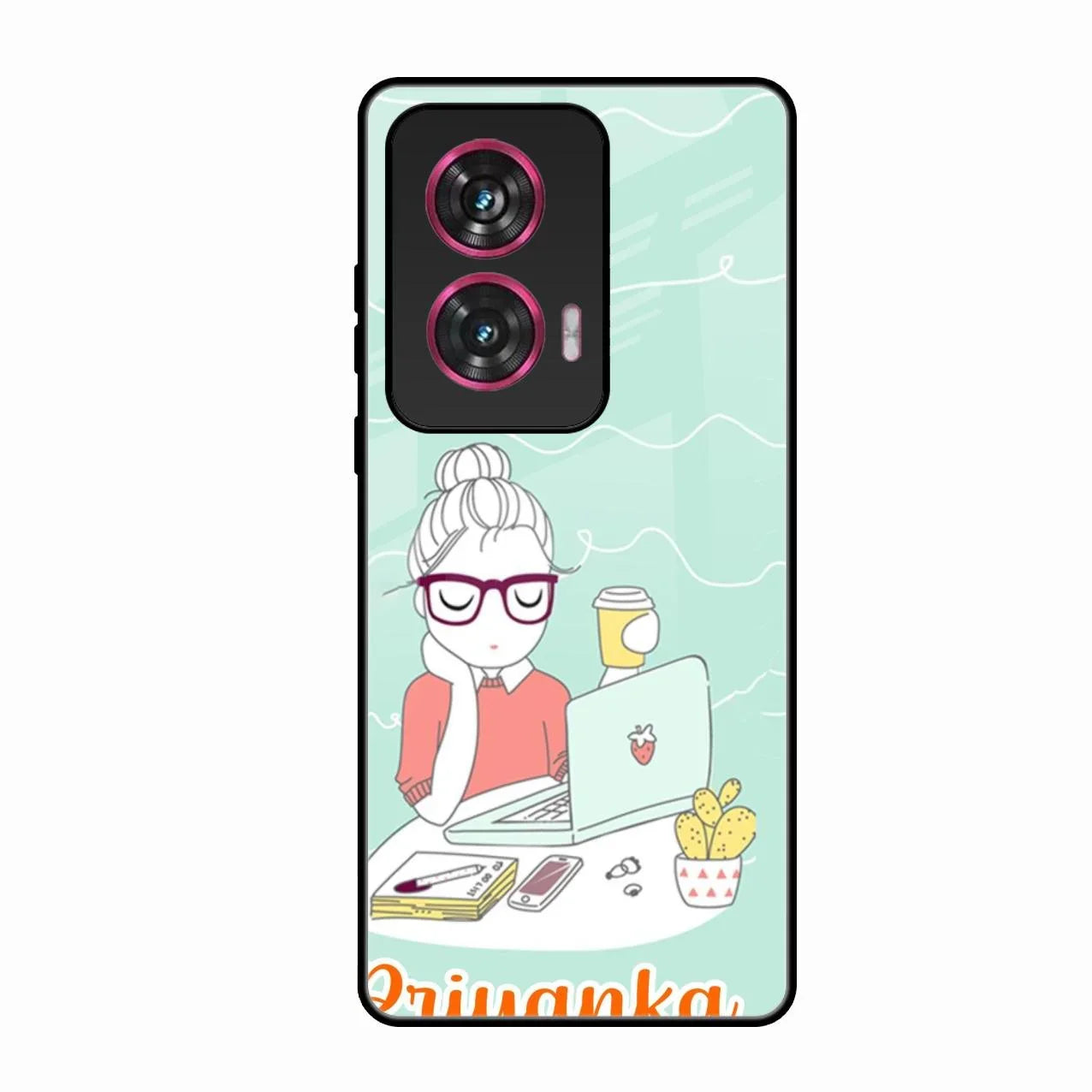 creator-girl-glossy-metal-case-cover-for Motorola Edge 50 Fusion 5G