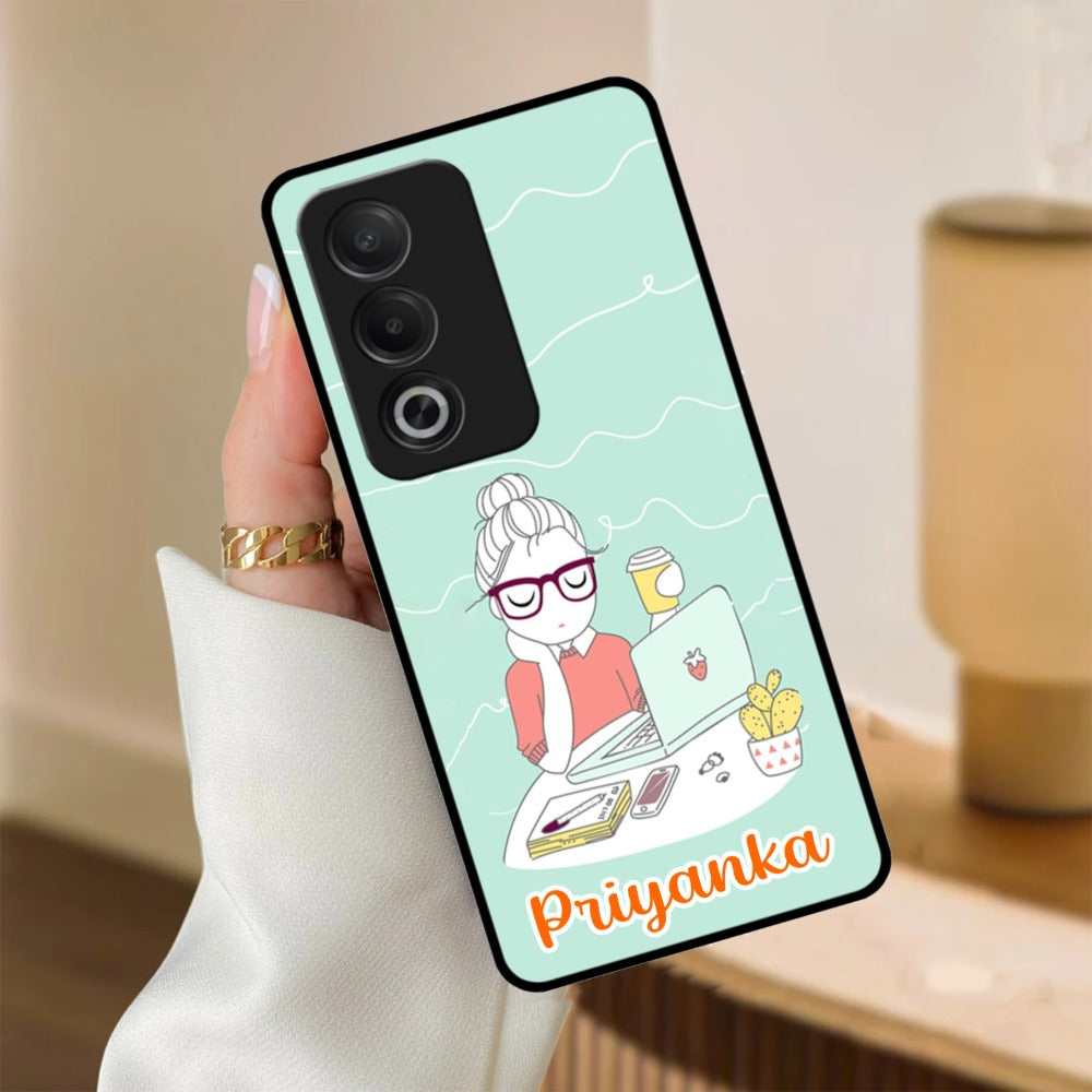 Creator Girl Glossy Metal Case Cover For Oppo