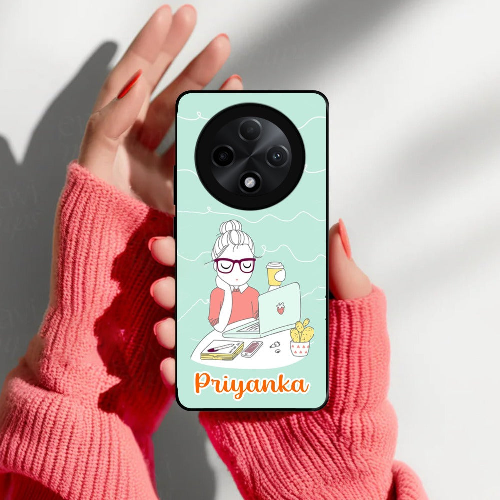 Creator Girl Glossy Metal Case Cover For Oppo