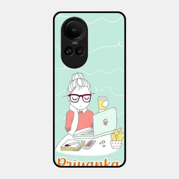 creator-girl-glossy-metal-case-cover-for Oppo Reno 10 5G