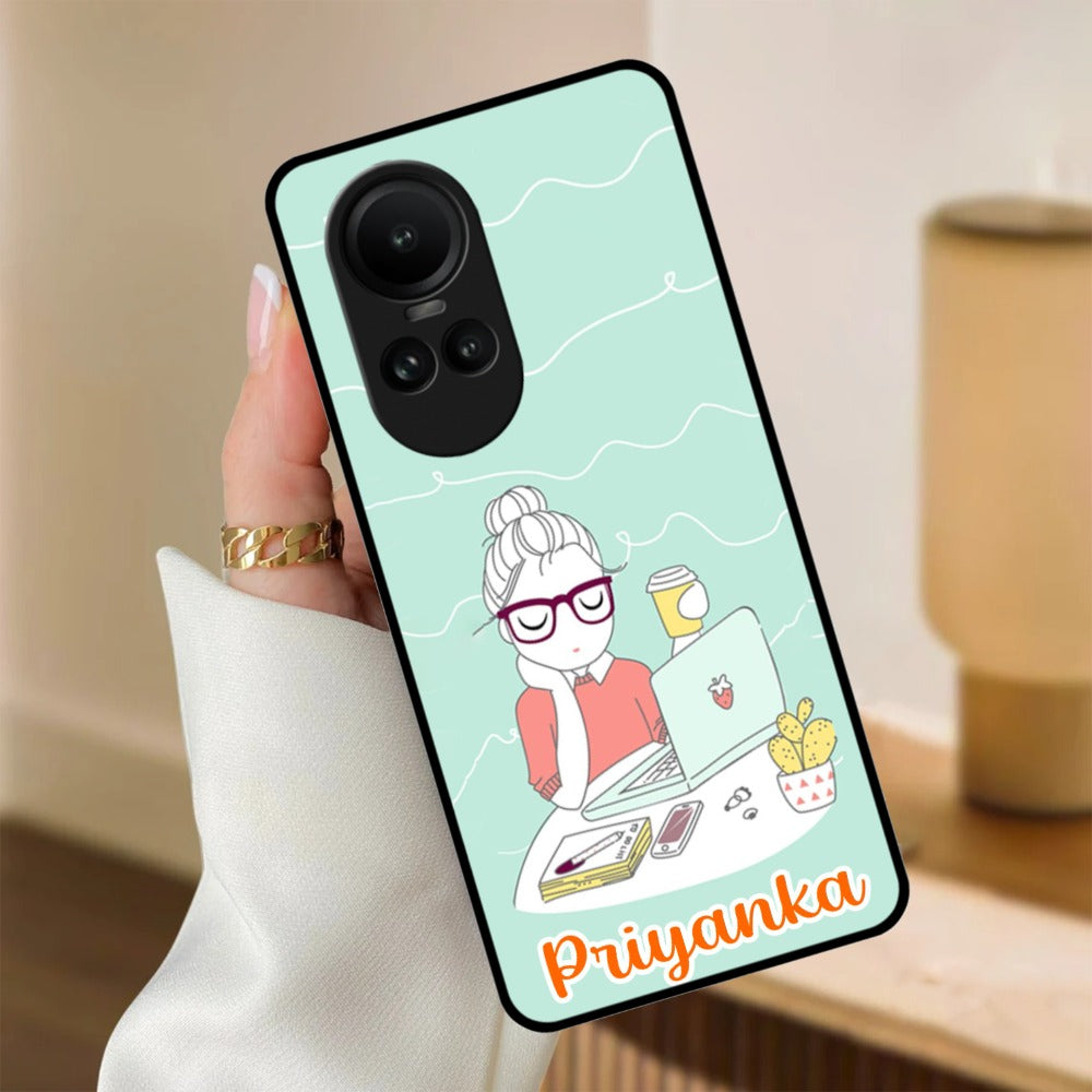 Creator Girl Glossy Metal Case Cover For Oppo