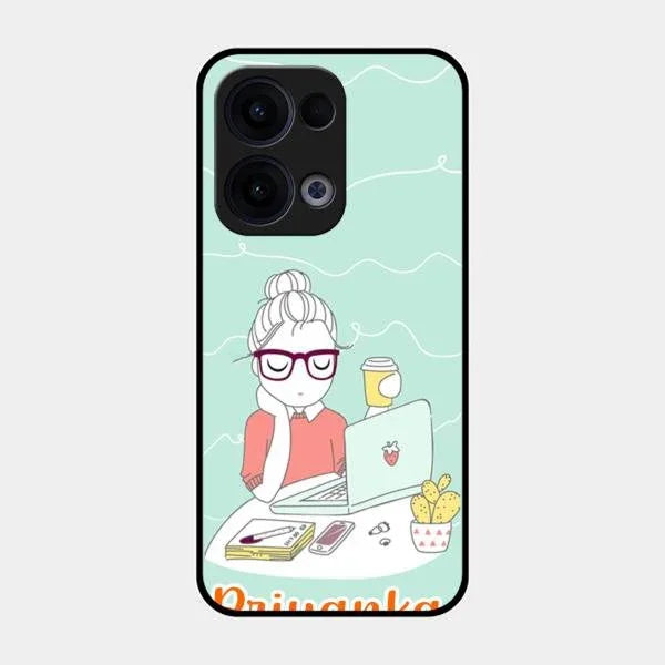 creator-girl-glossy-metal-case-cover-for Oppo Reno 13 5G