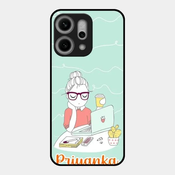 creator-girl-glossy-metal-case-cover-for Oppo Reno 14 Pro 5G