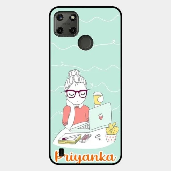 creator-girl-glossy-metal-case-cover-for Realme C21Y