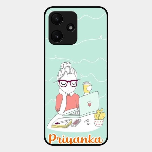 creator-girl-glossy-metal-case-cover-for Redmi 12 5G