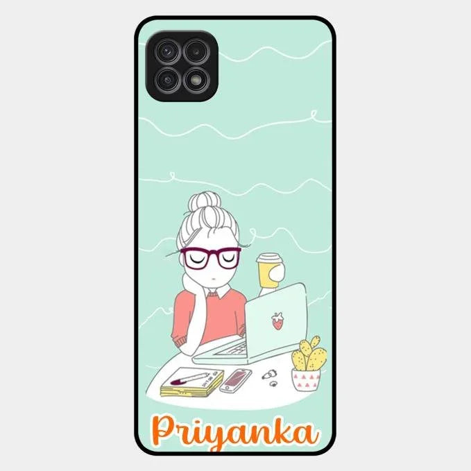 creator-girl-glossy-metal-case-cover-for Samsung Galaxy F42 5G