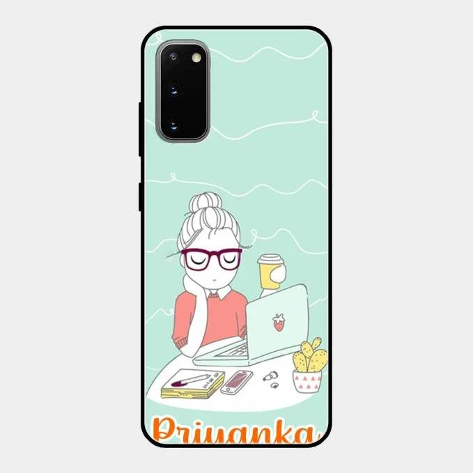 creator-girl-glossy-metal-case-cover-for Samsung Galaxy S20