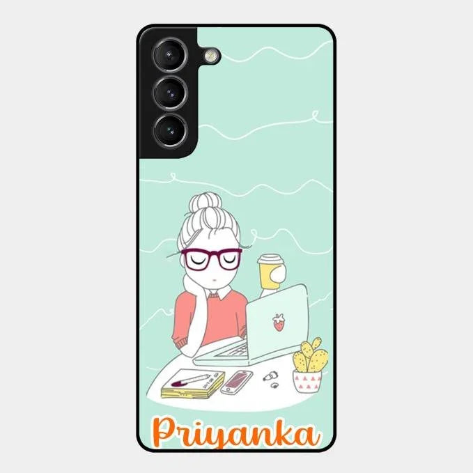 creator-girl-glossy-metal-case-cover-for Samsung Galaxy S21