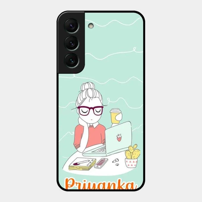 creator-girl-glossy-metal-case-cover-for Samsung Galaxy S22 5G