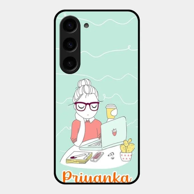 creator-girl-glossy-metal-case-cover-for Samsung Galaxy S23 5G