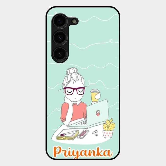 creator-girl-glossy-metal-case-cover-for Samsung Galaxy S23 Plus 5G
