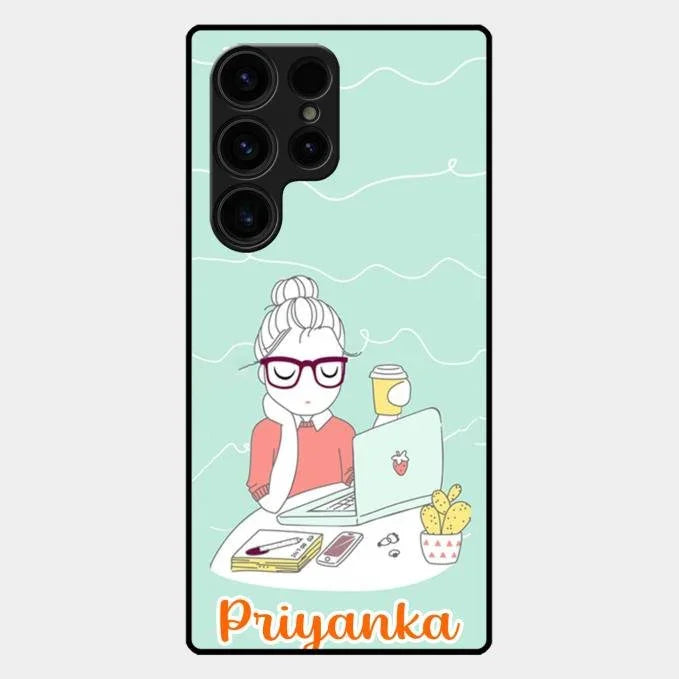 creator-girl-glossy-metal-case-cover-for Samsung Galaxy S24 Ultra 5G