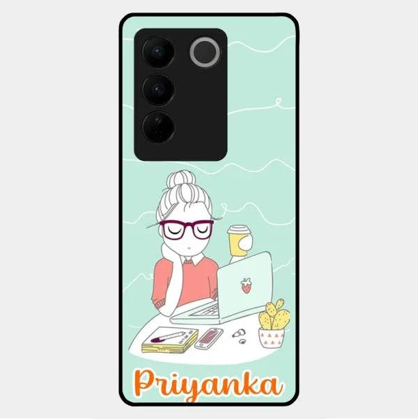 creator-girl-glossy-metal-case-cover-for Vivo V27 5G