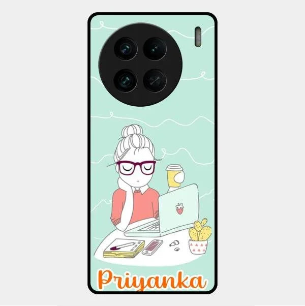 creator-girl-glossy-metal-case-cover-for Vivo X90 Pro 5G