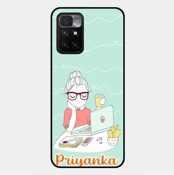 creator-girl-glossy-metal-case-cover-for Xiaomi Redmi 10 Prime 2022