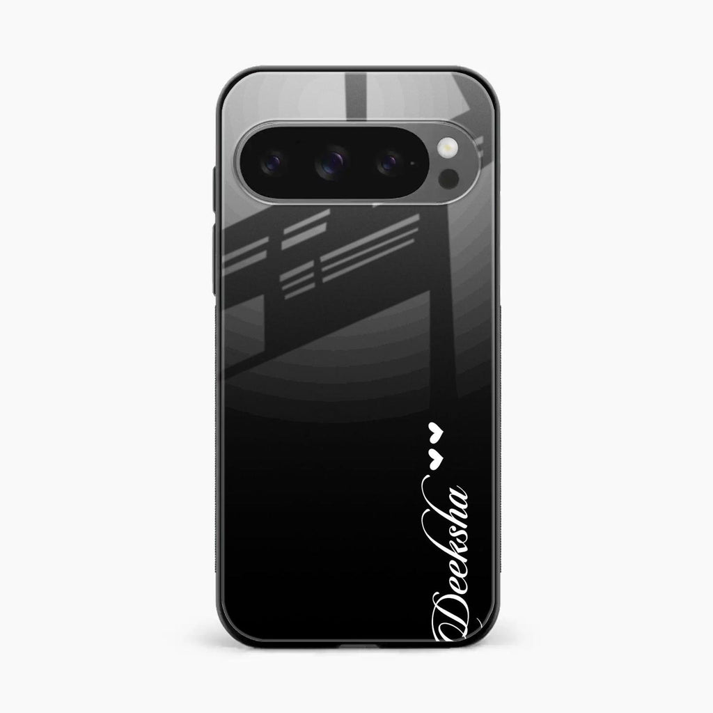 Customize Name Gradient Glass Case Cover Black For Google Pixel 10 Pro XL